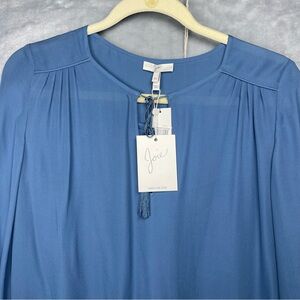 Joie Sky Blue Tassel Silk Blouse NWT